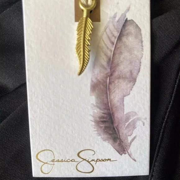 Jessica Simpson Black Shift Dress w/Gold Curb Chain Women’s Sz:14 NWT - Picture 12 of 13